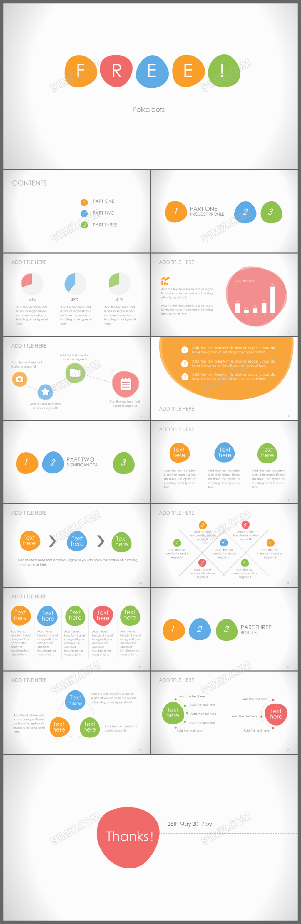 彩色扁平化商务年中终汇报工作总结商务通用PPT模板
