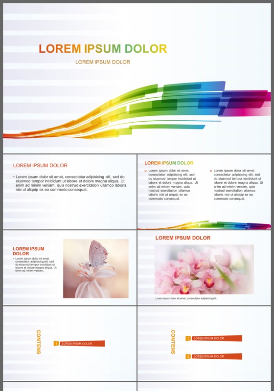 2018创意简约多彩商务工作计划总结汇报PPT模板
