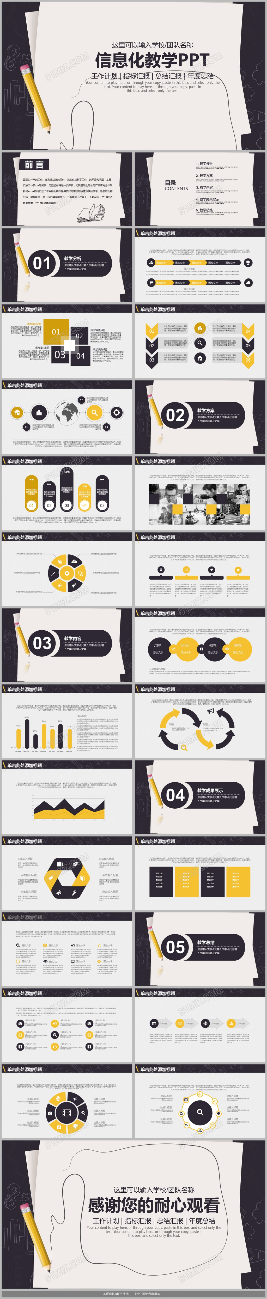 手绘风教学设计说课教育动态PPT课件