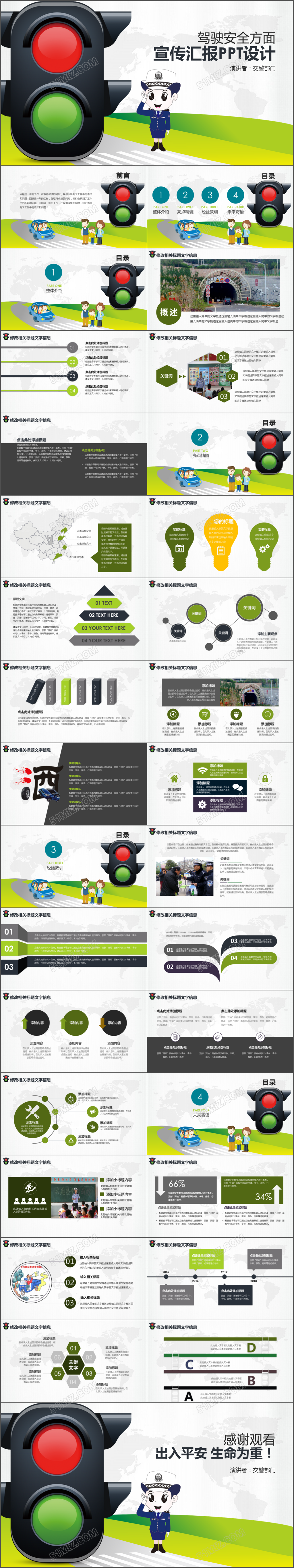 驾驶交通驾驶安全宣传PPT模板