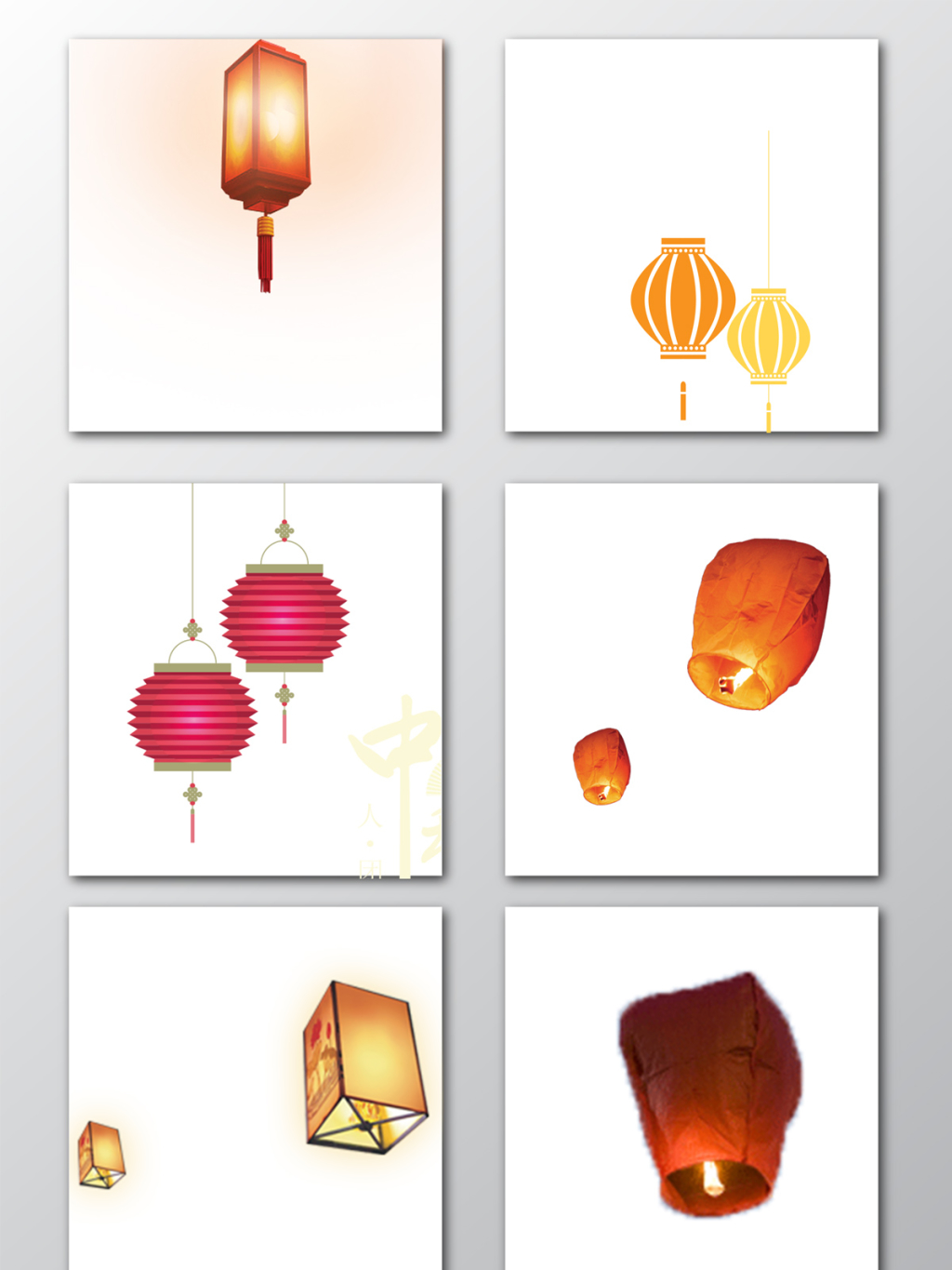 6个喜庆节日实景灯笼