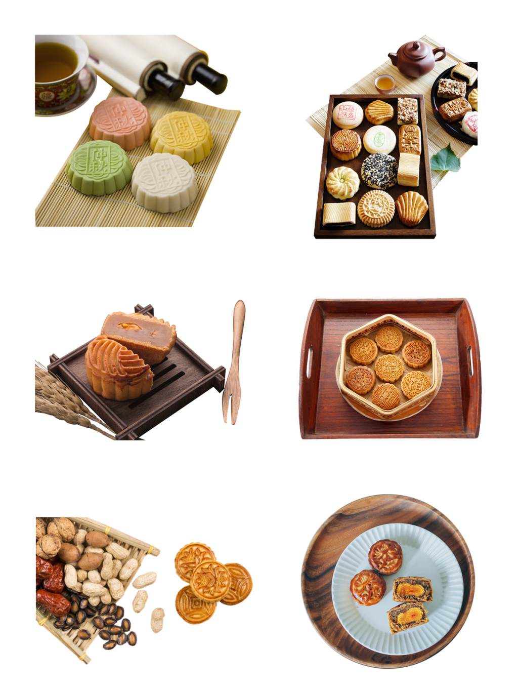 6个盒装月饼素材