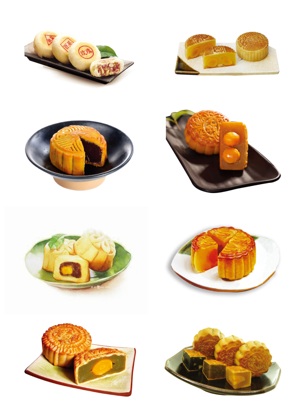 8个中秋节月饼素材