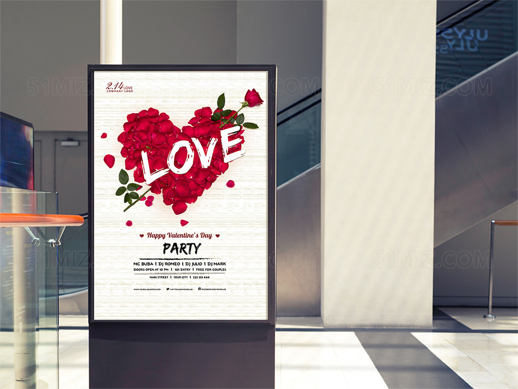 love情人节促销海报