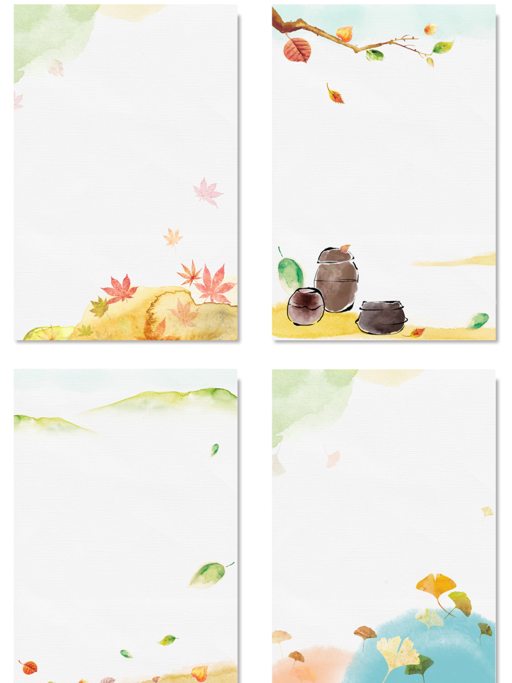4款水彩秋季背景
