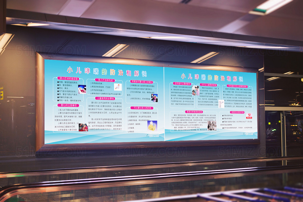 小儿哮喘的防治和解说医院展板
