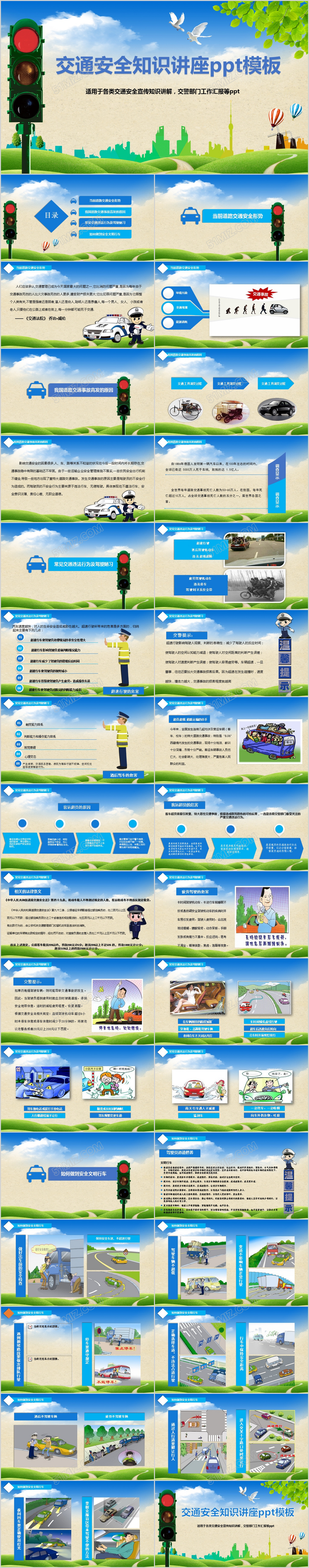 简约交通安全知识讲座PPT模板