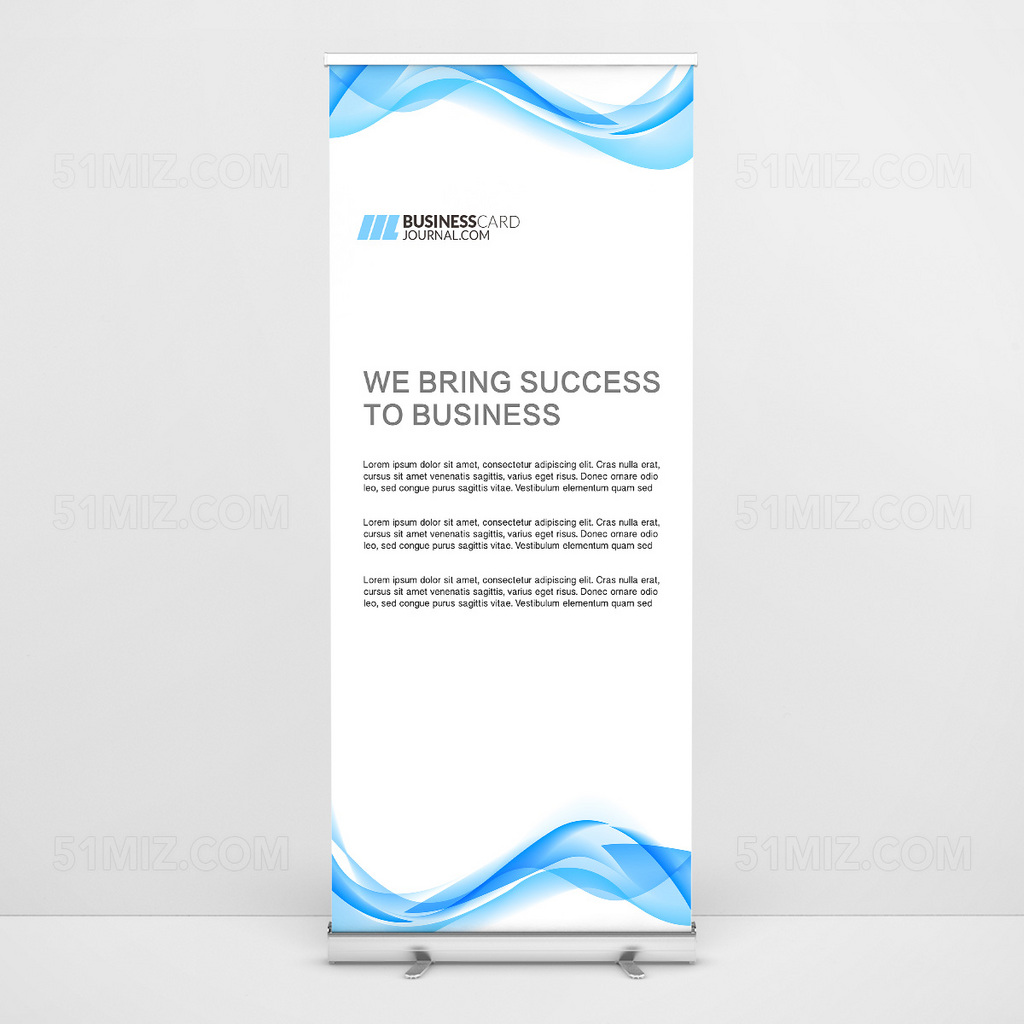 简单极简主义蓝白展示架易拉宝