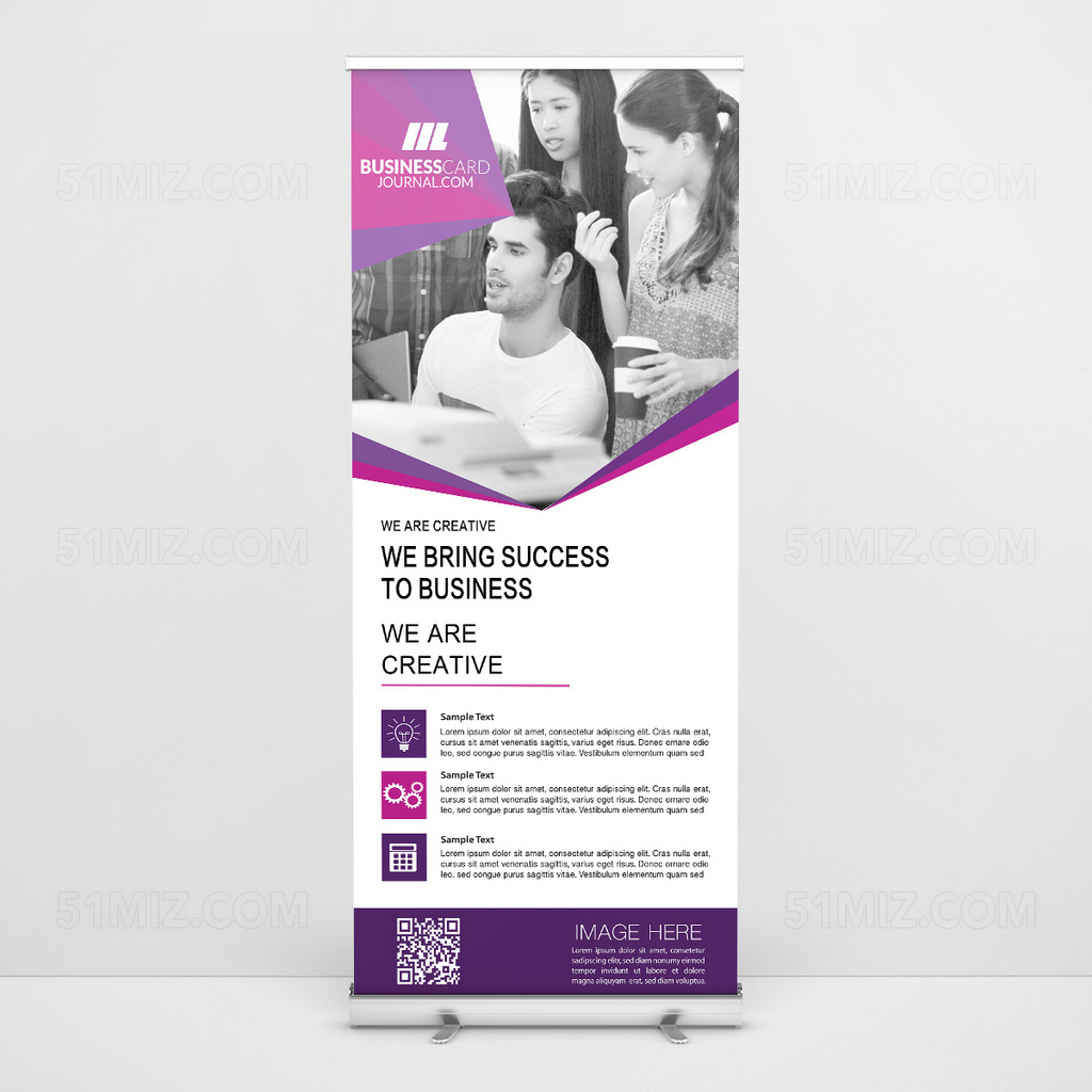 公司介绍美女帅哥办公室易拉宝海报