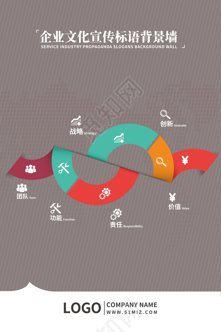 创意简约企业文化展板