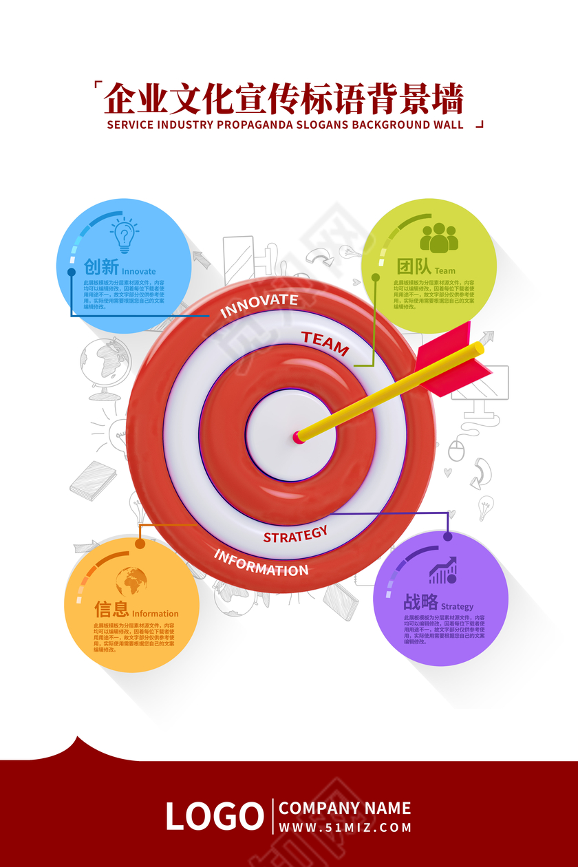 简约图形创意企业文化展板
