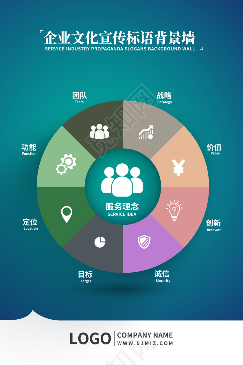 现代简约企业文化宣传标语展板