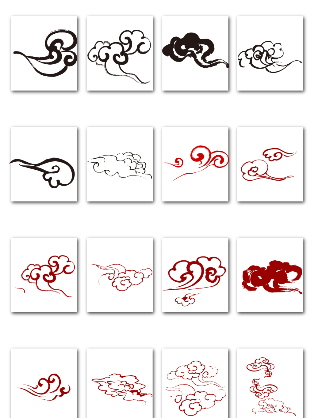 16个矢量水墨祥云素材