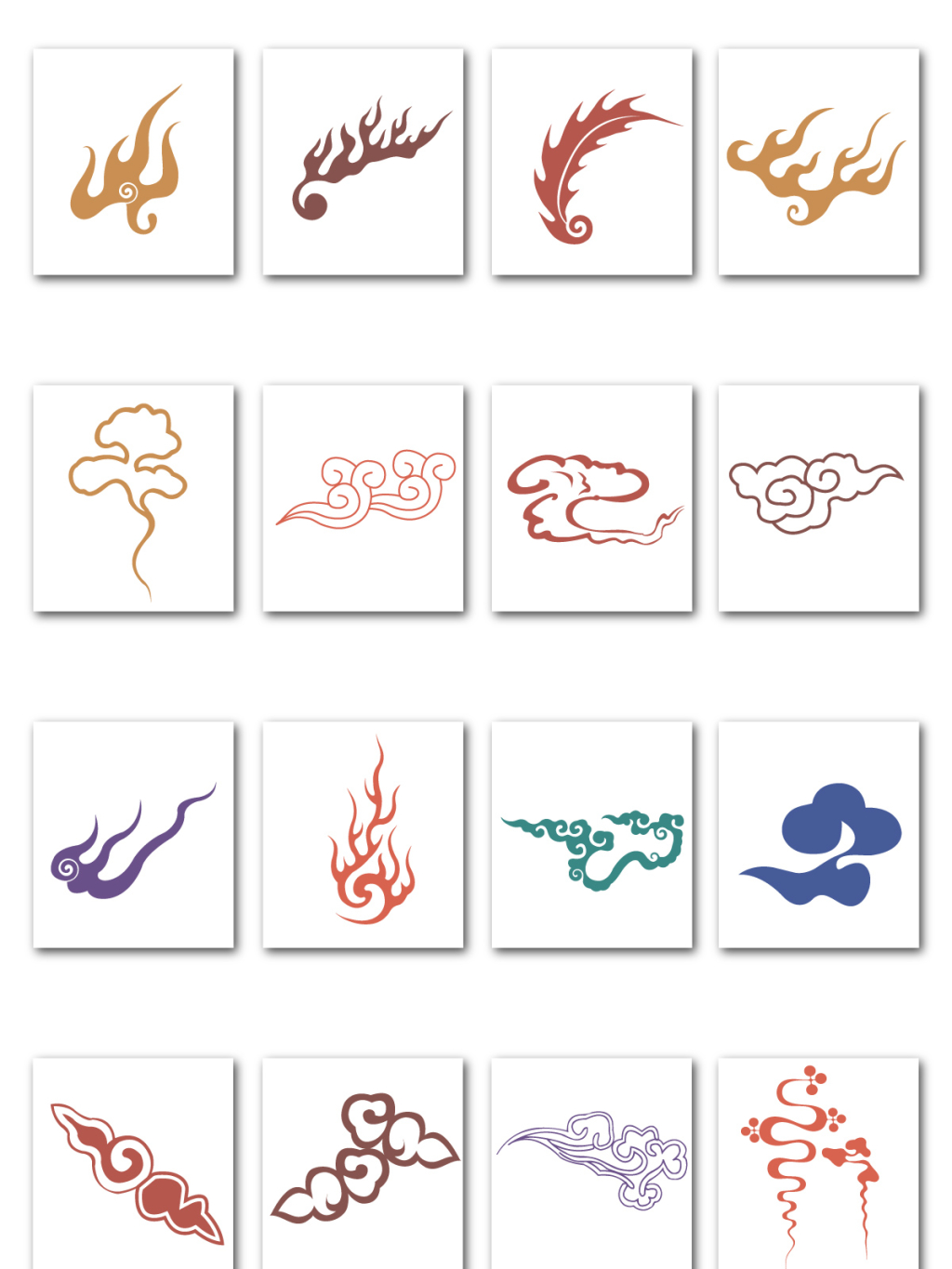 16个矢量龙纹祥云素材