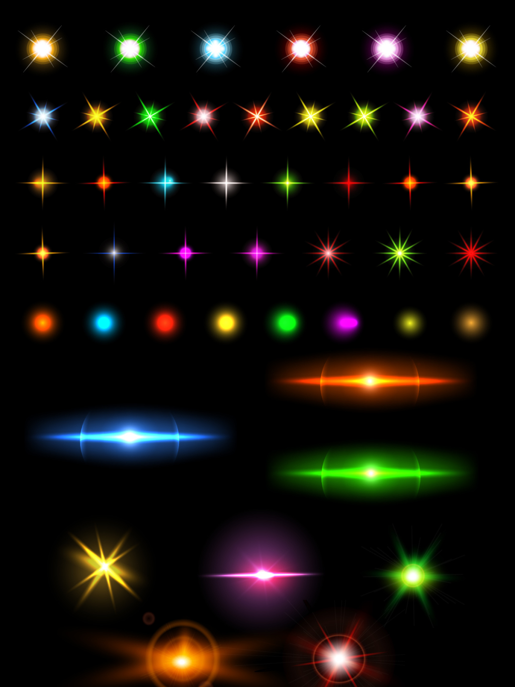 47个各色矢量光效素材