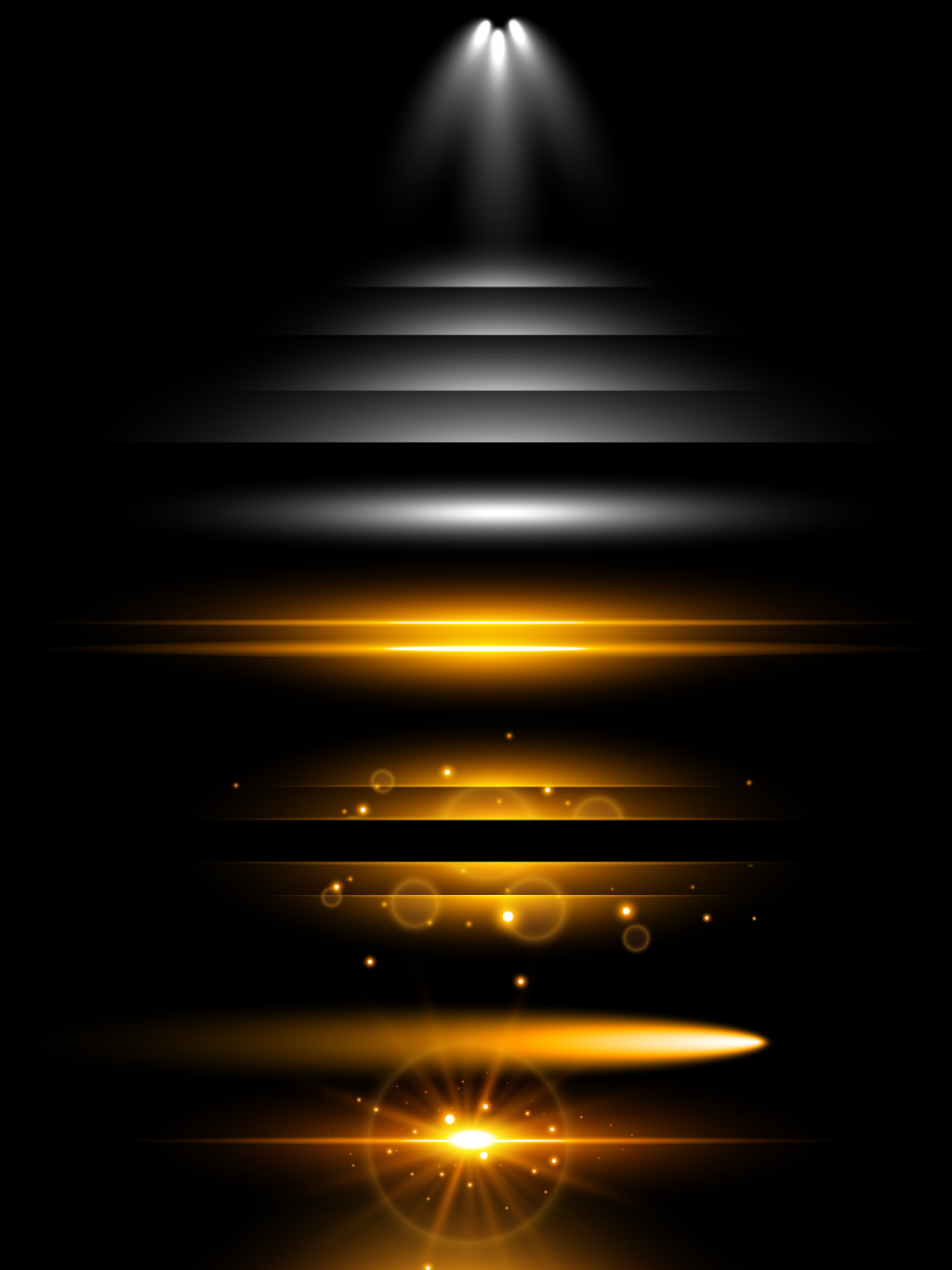 8个黄色白色光晕素材