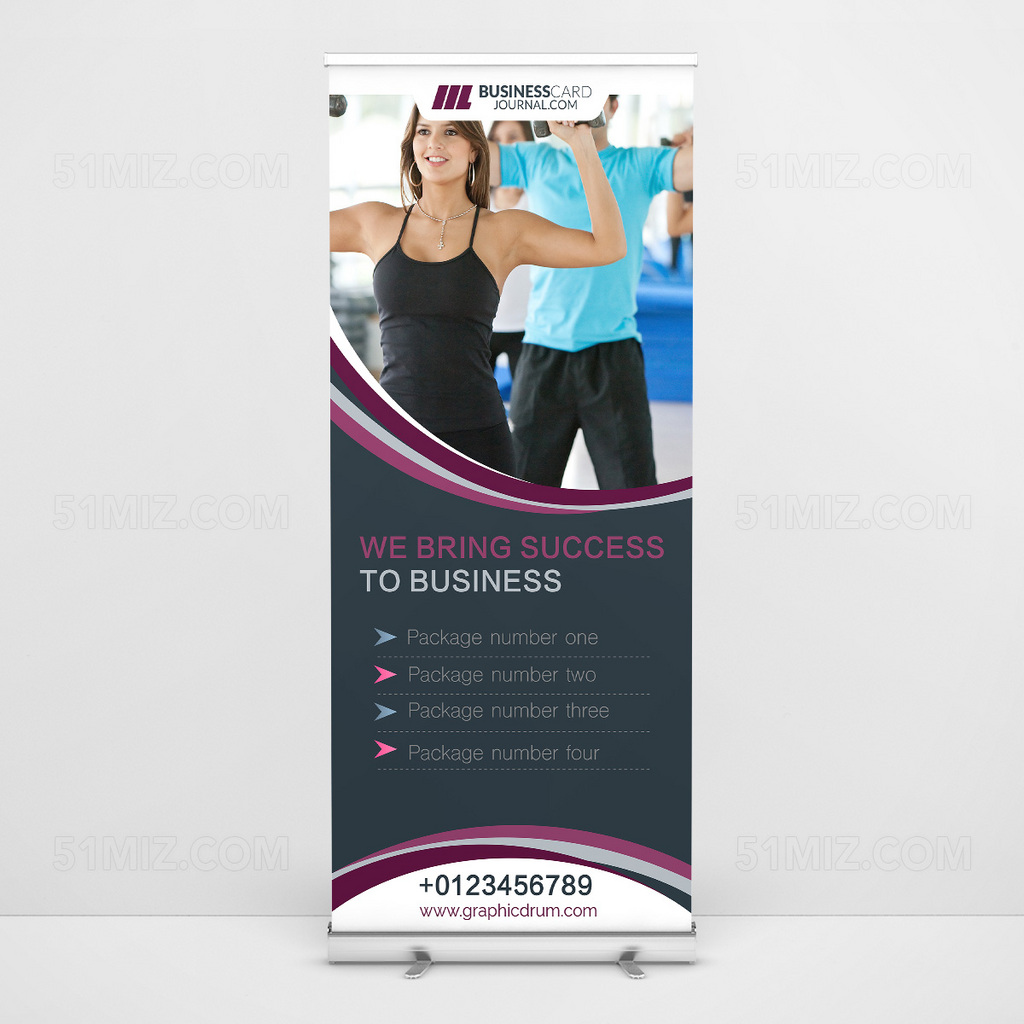 动感男女健身运动易拉宝