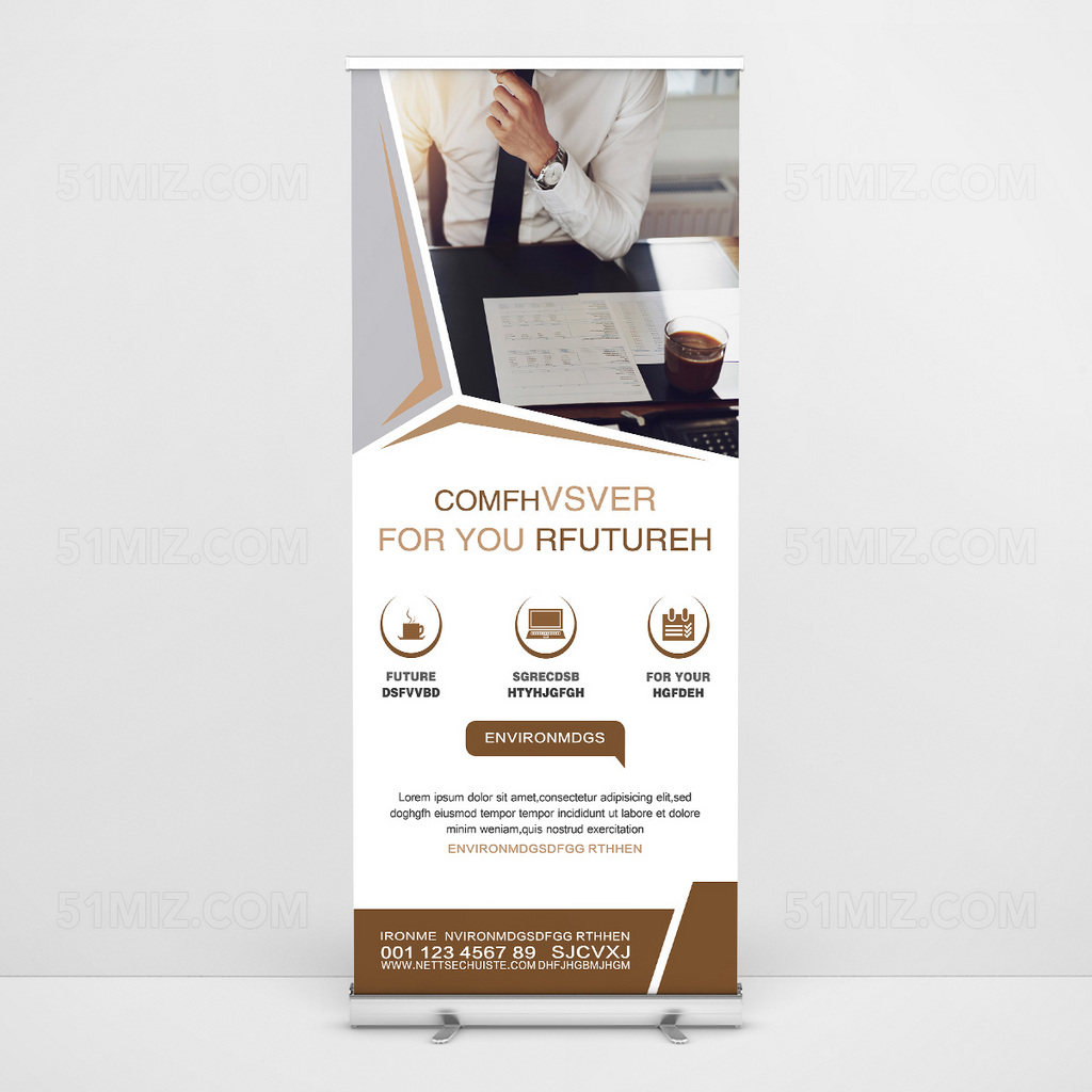 简约端现代商务易拉宝