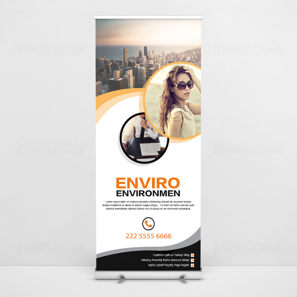 时尚绚丽黄色易拉宝