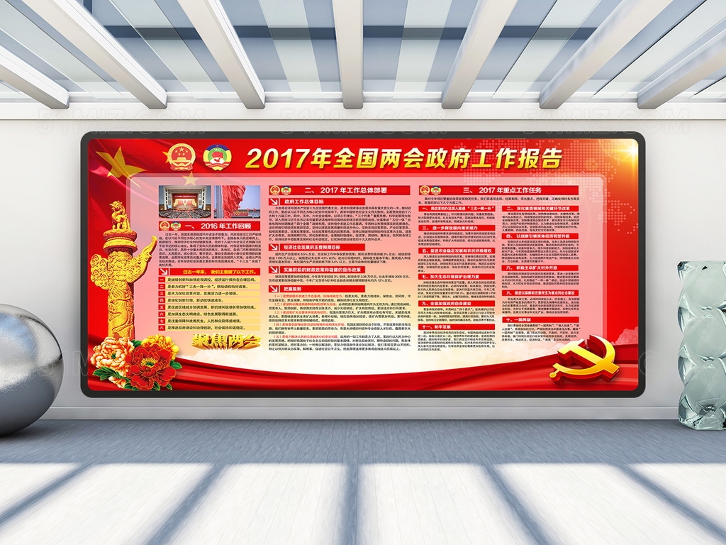 2017全国聚焦两会PSD党建展板