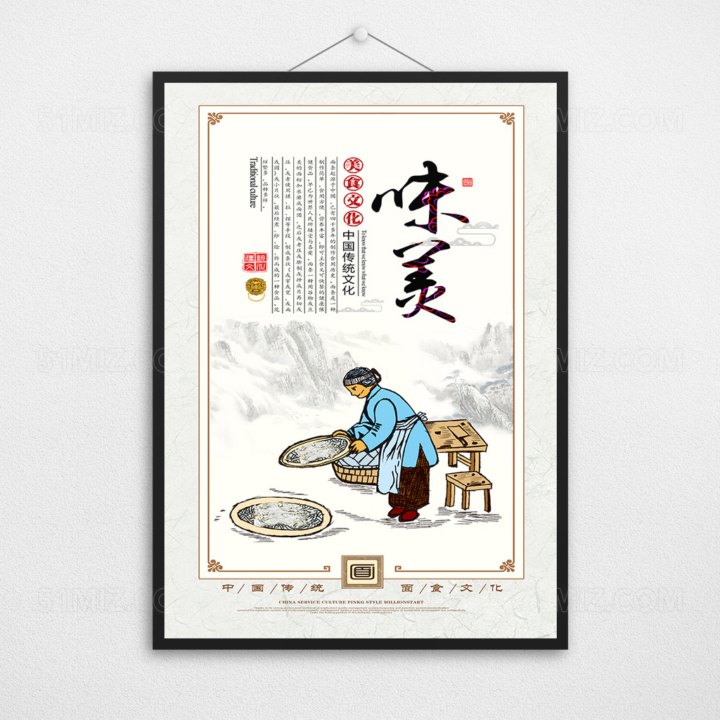 中国风学校食堂餐饮文化展板