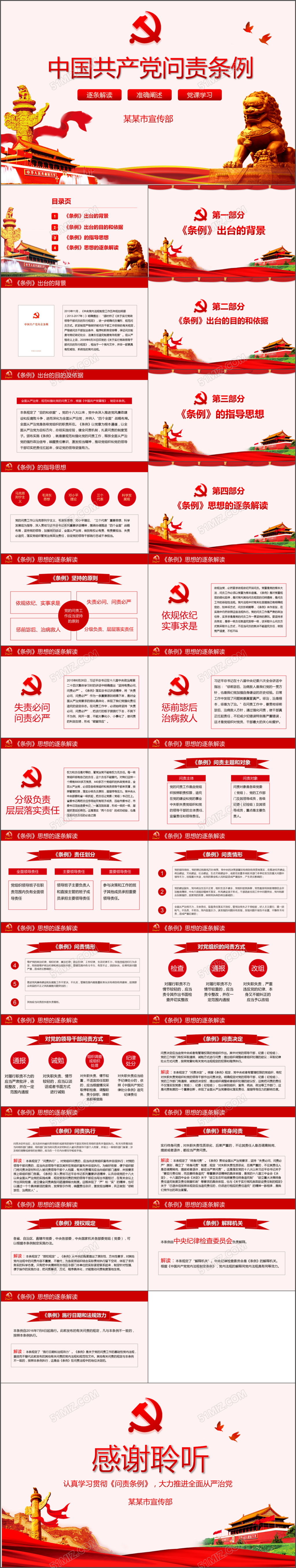 问责条例解读PPT模板 中国共产党问责条例