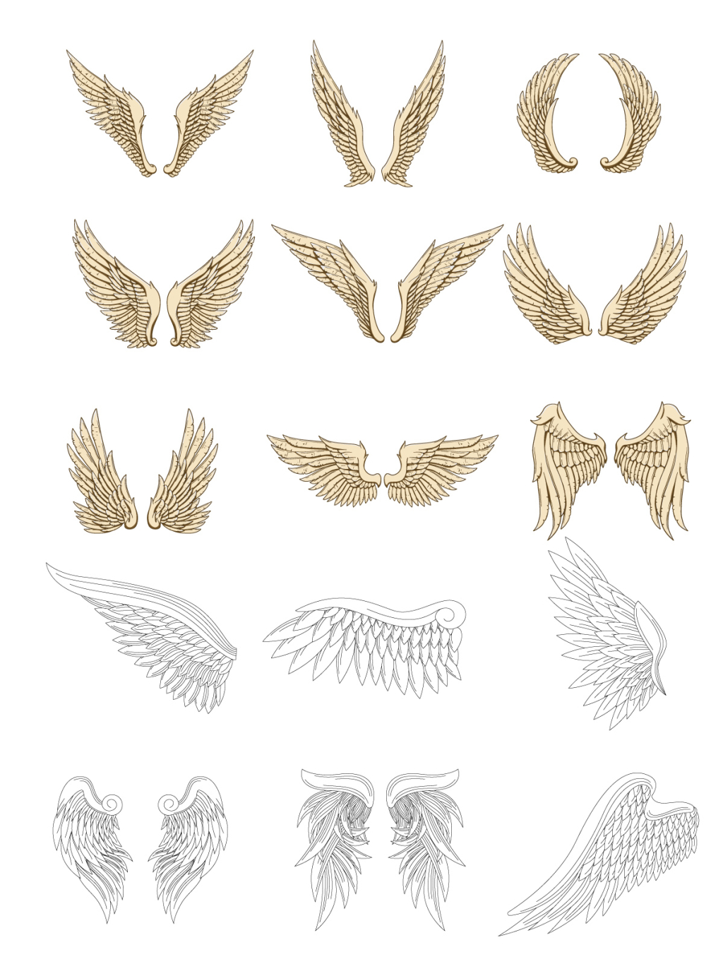 15个手绘翅膀素材合辑
