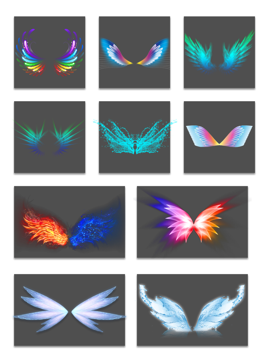 10个光效翅膀素材