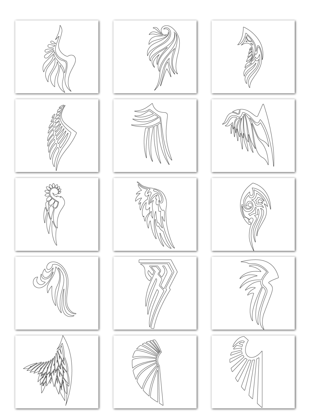 15个简笔画翅膀素材