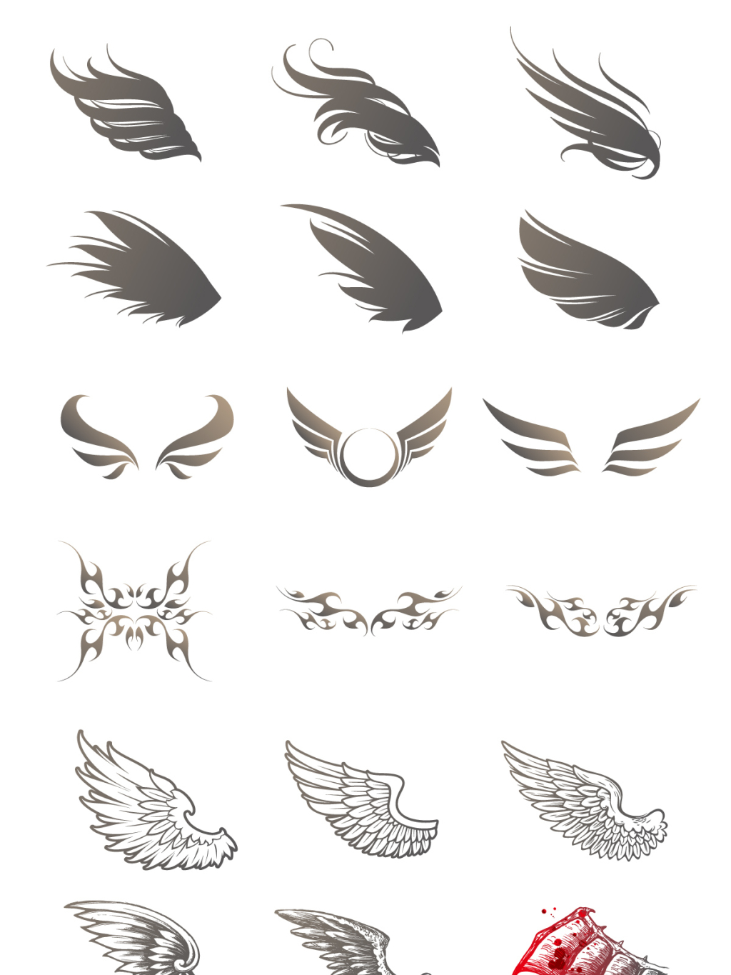 18个矢量翅膀素材