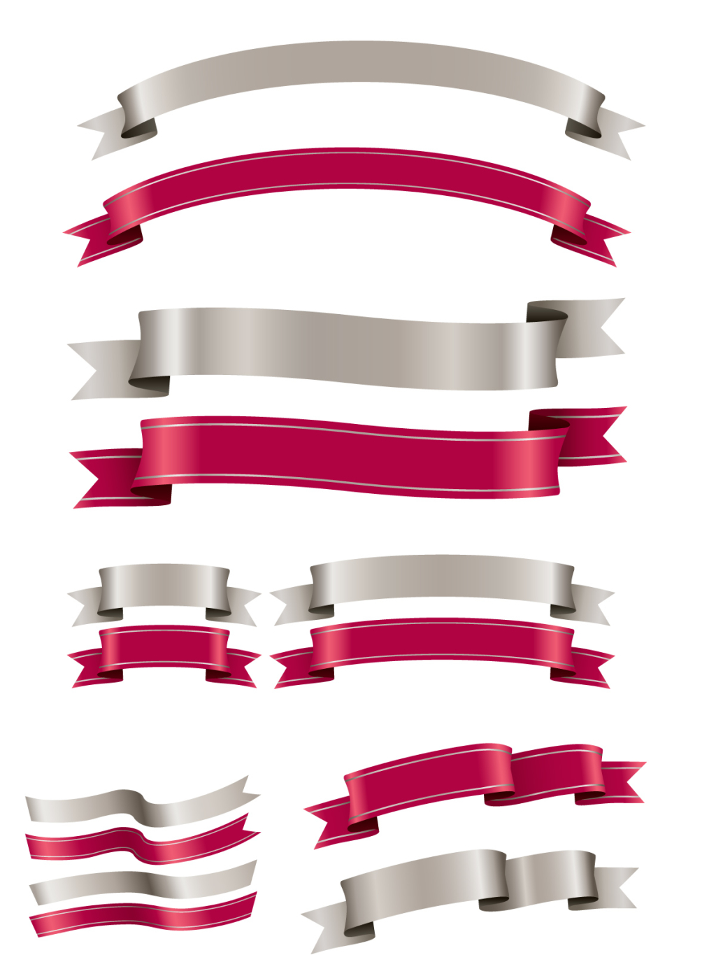 14个双色彩带素材