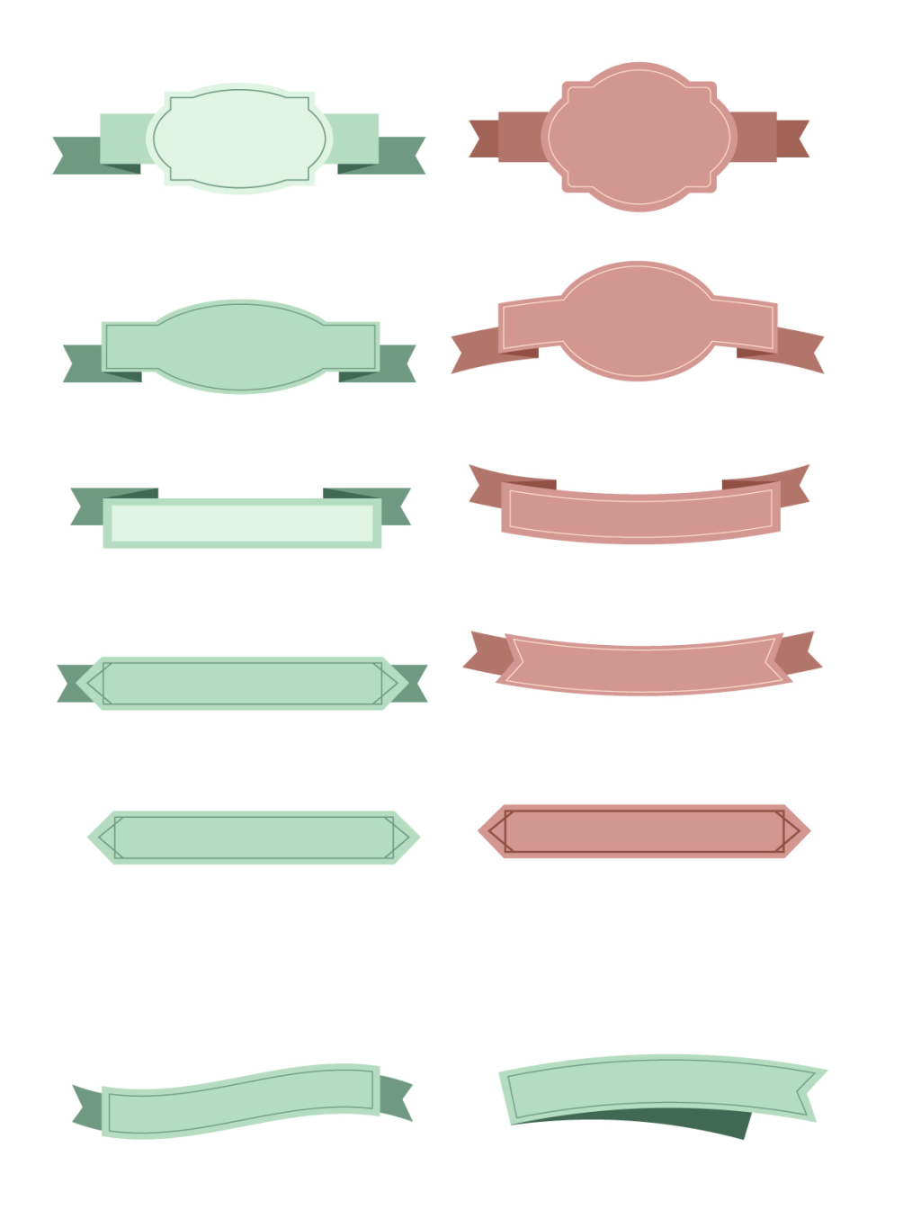 12个矢量彩带素材