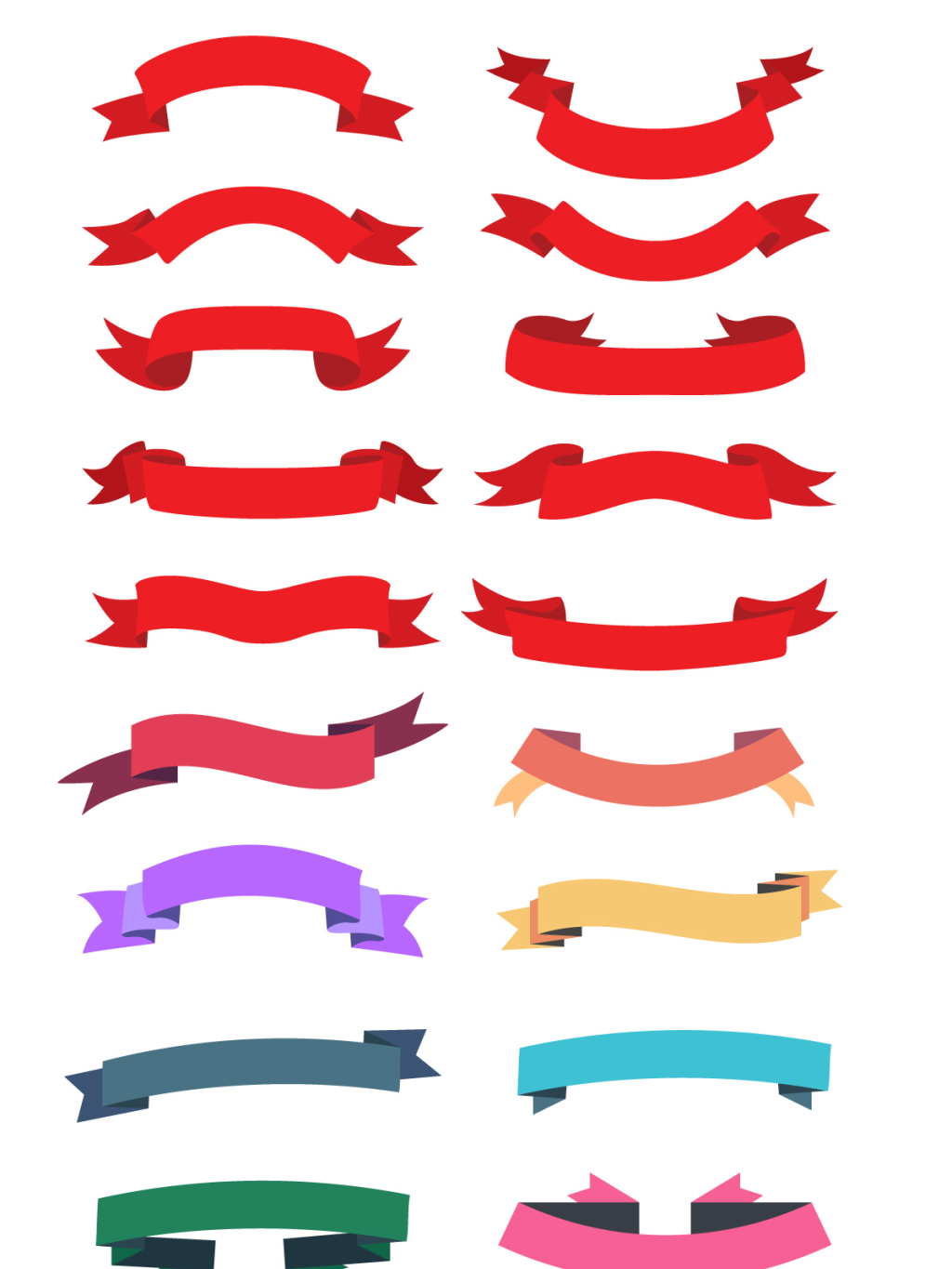 18个彩色丝带素材