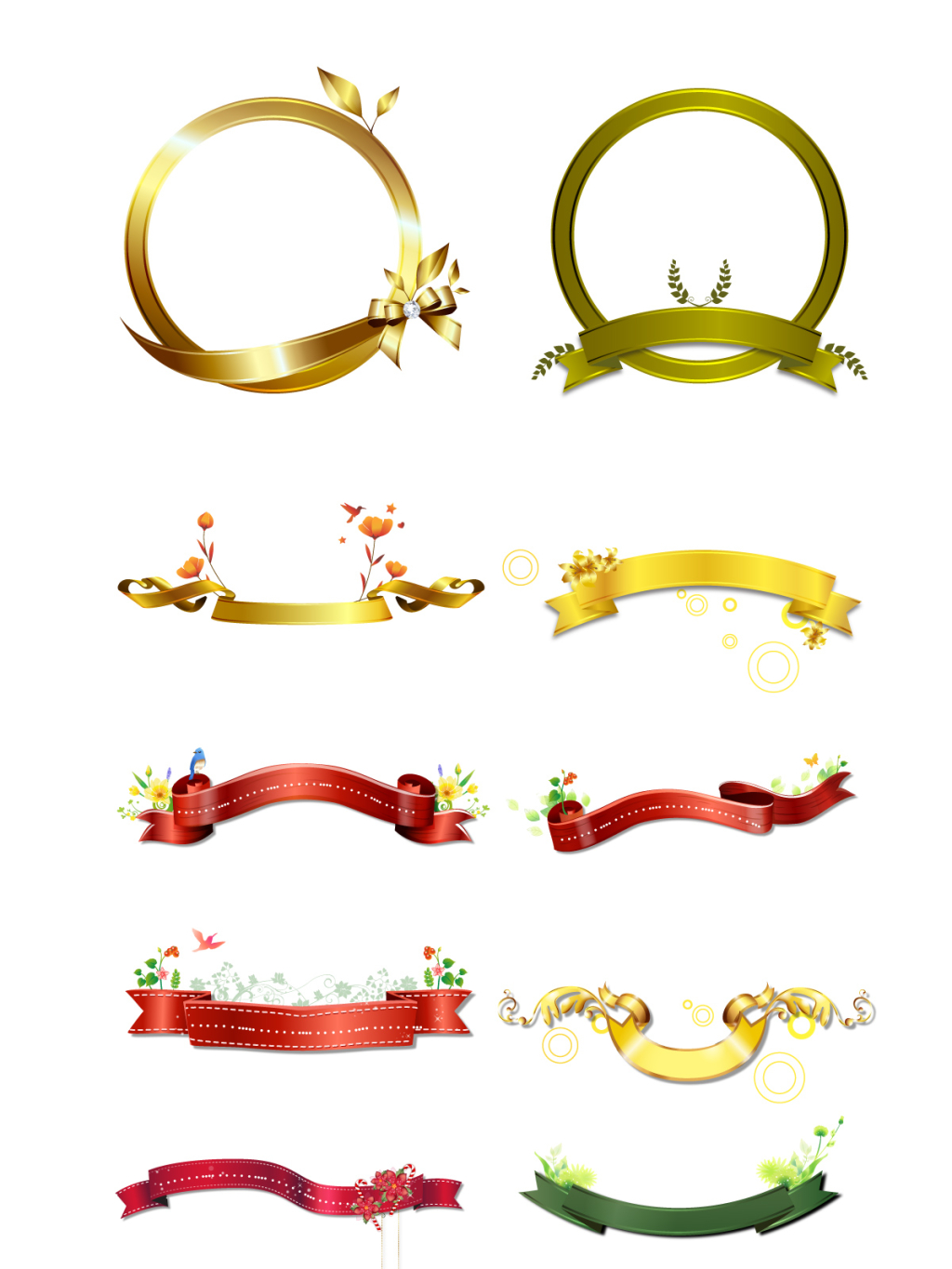 10个欧美风丝带素材