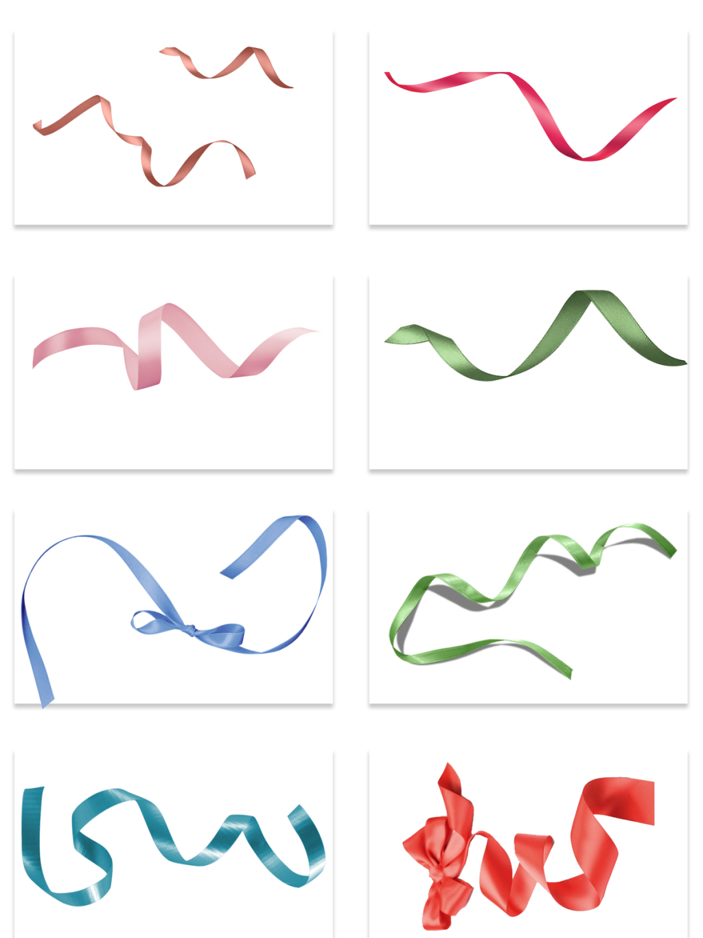 8个各色丝带素材