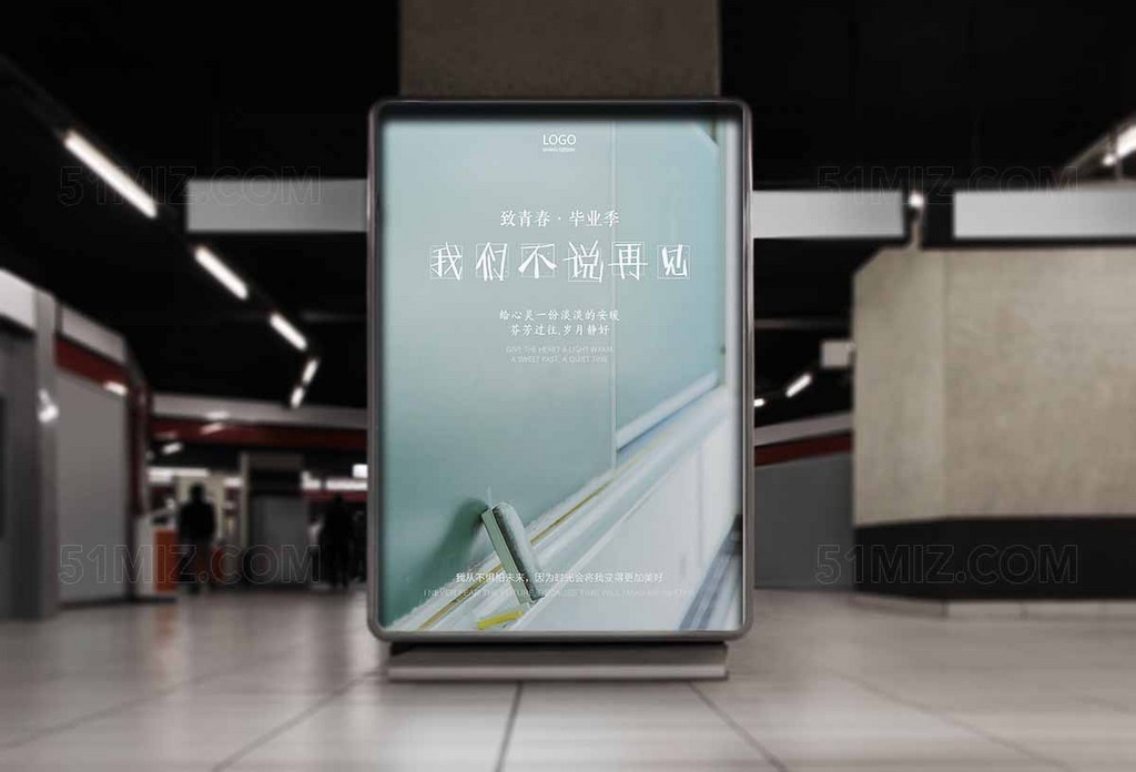 致青春毕业季我们不说再见清新淡雅高清海报