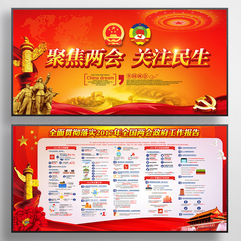 关注民生2017党政党建聚焦两会工作模板
