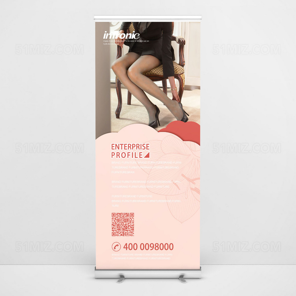 高档清新服装时尚易拉宝设计