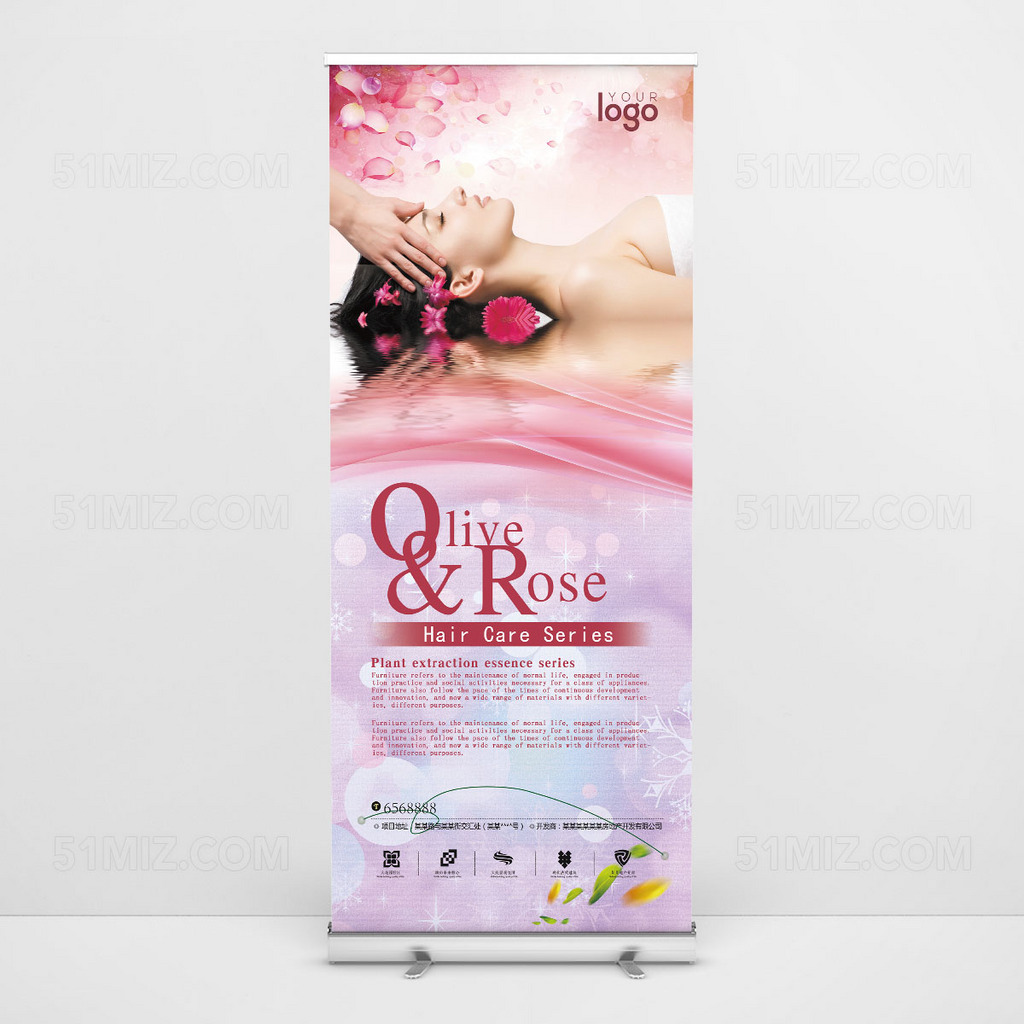 SPA美容养生X展架易拉宝设计