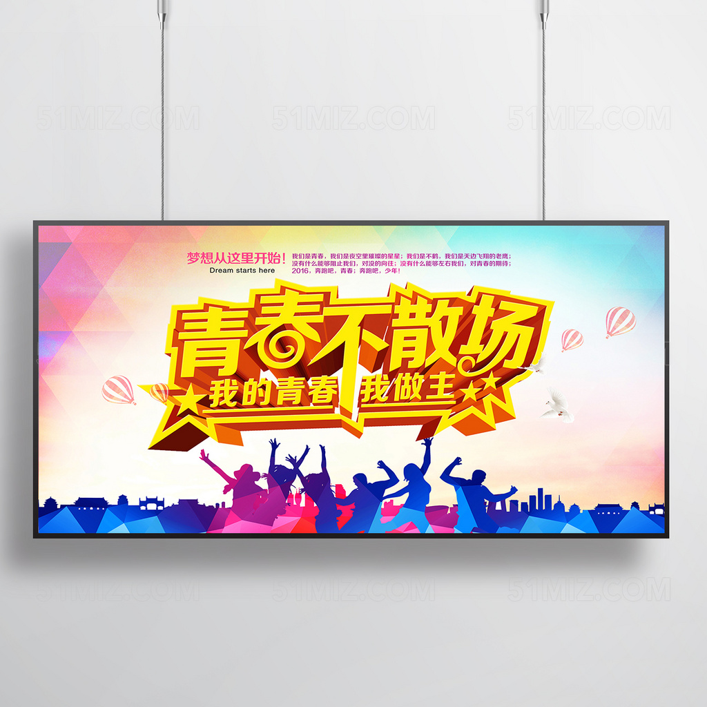 我的青春我做主青春不散场毕业季海报