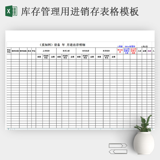 库存管理用进销存表格模板