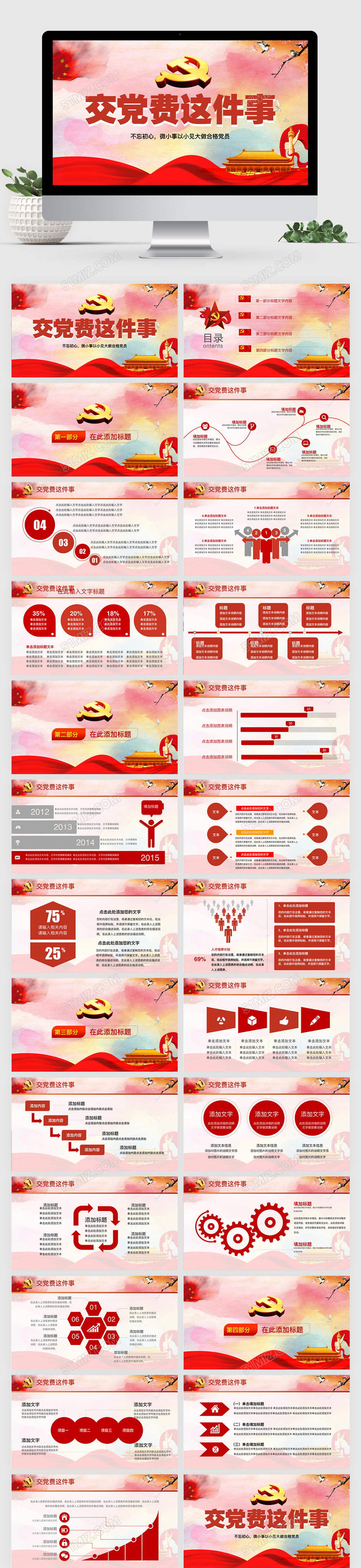 交党费这件事keynote模板ppt模板