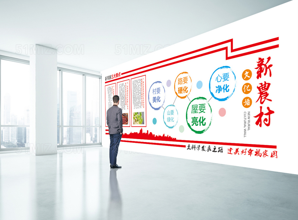 红色时尚新农村文化墙