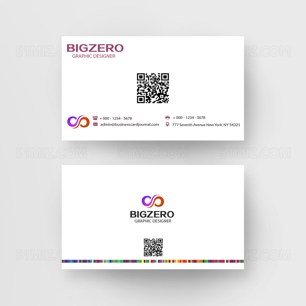 白色小清新创意名片