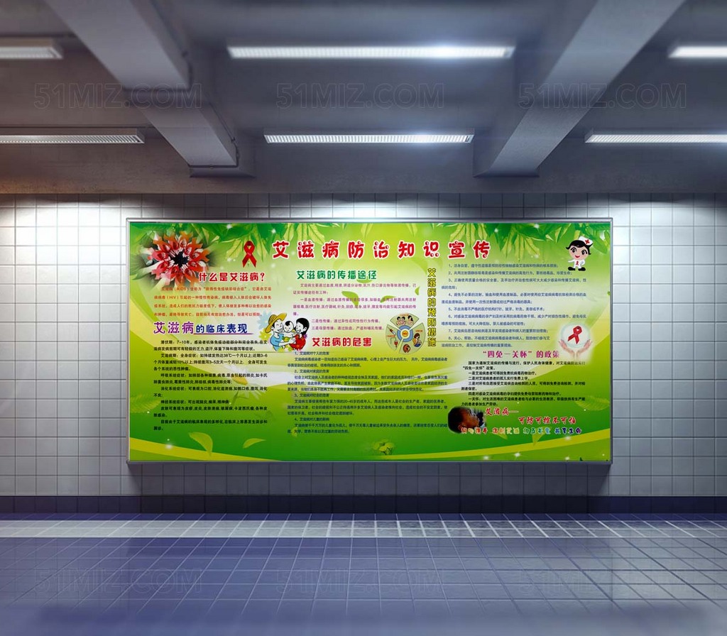 2017年绿色关心爱滋医疗宣传展板