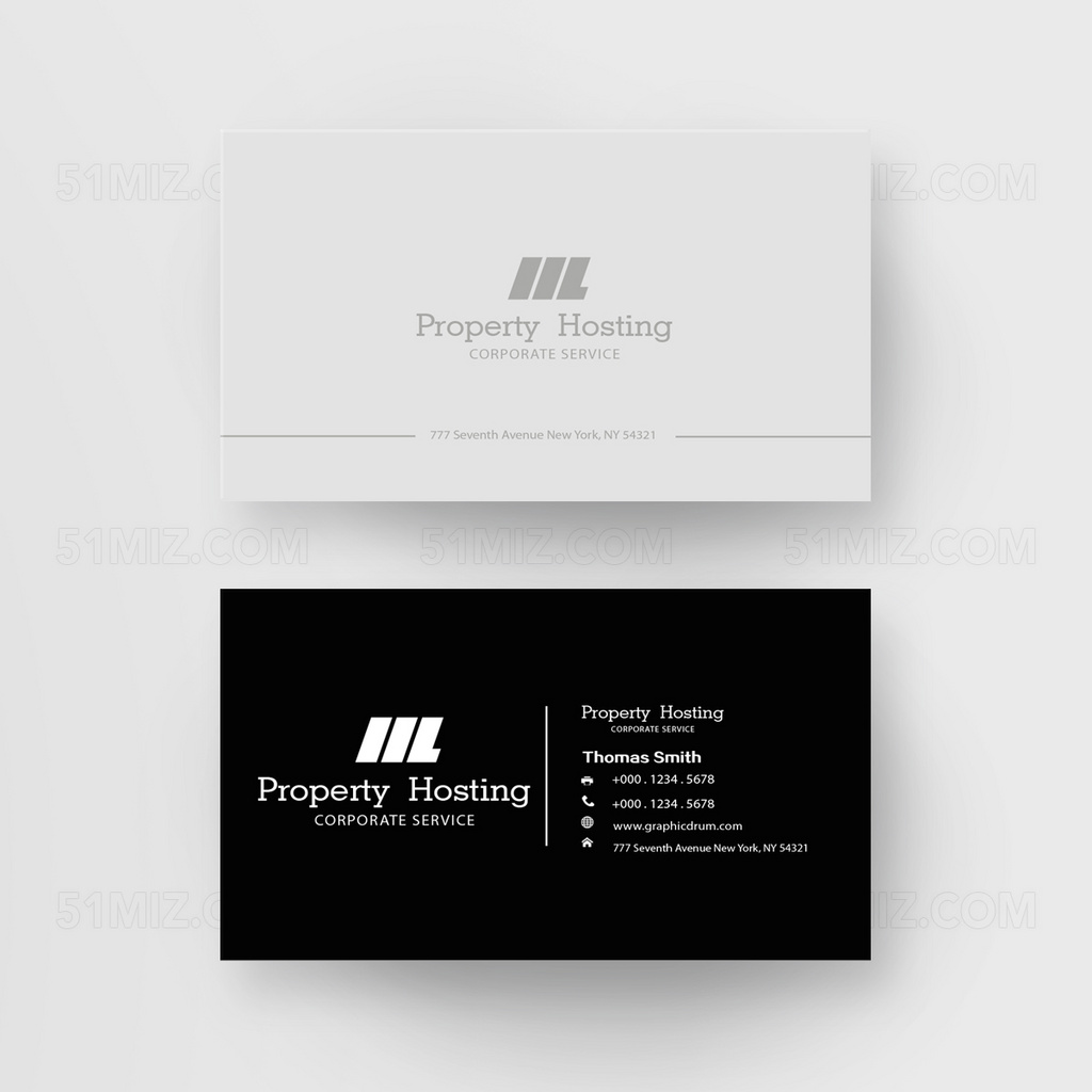 精致黑白创意企业名片