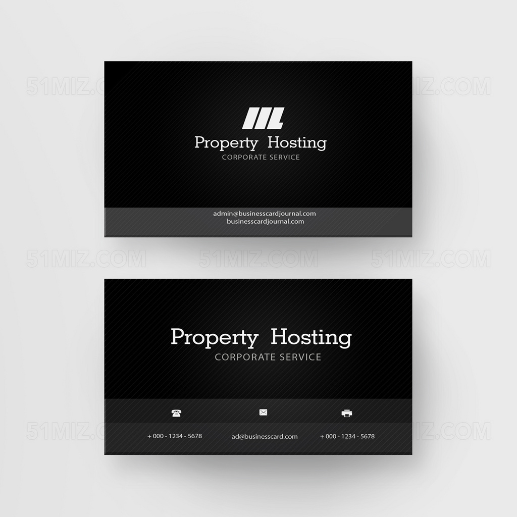 简约黑色企业名片