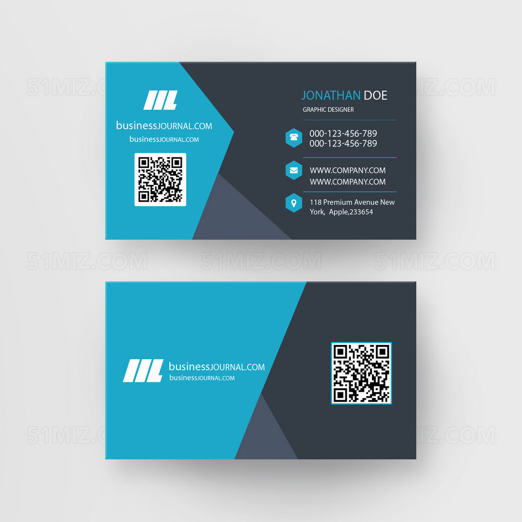 大气蓝色经典商务名片