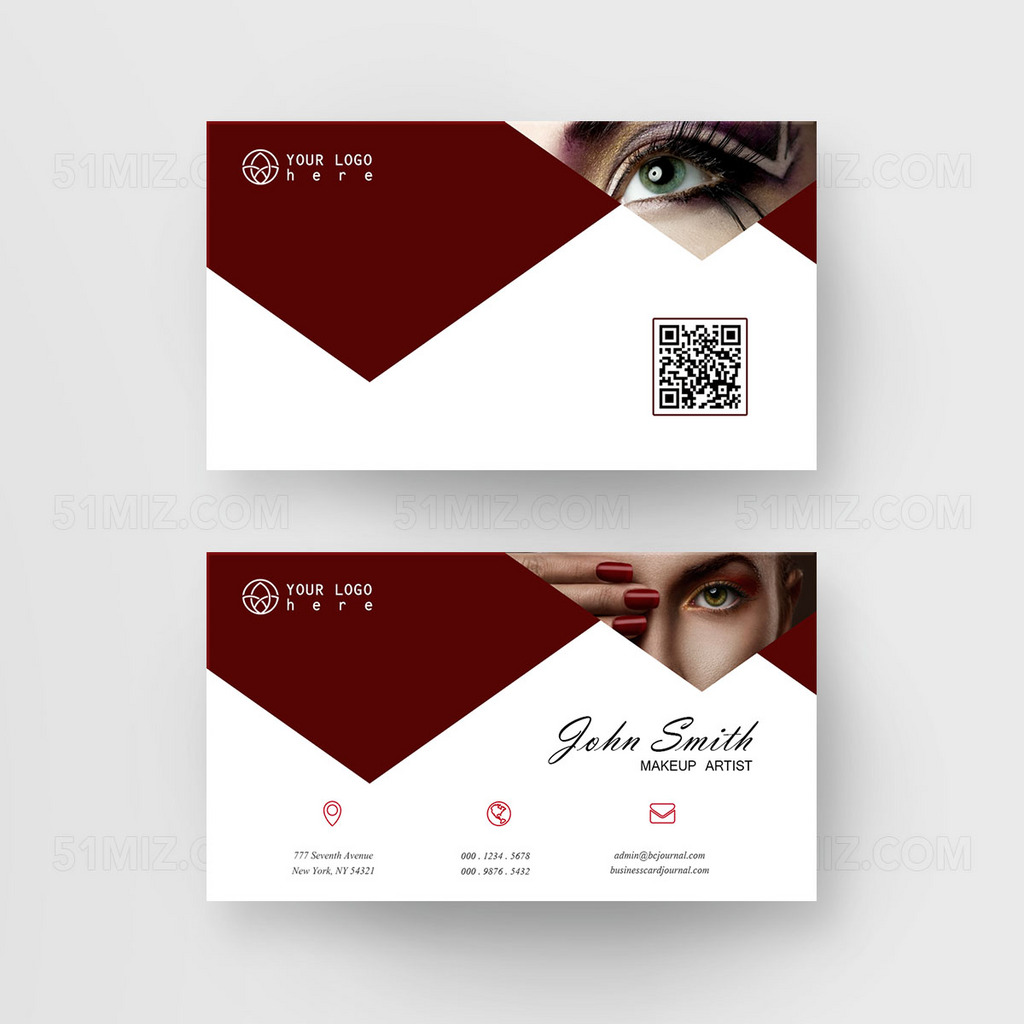 时尚创意高档化妆师名片