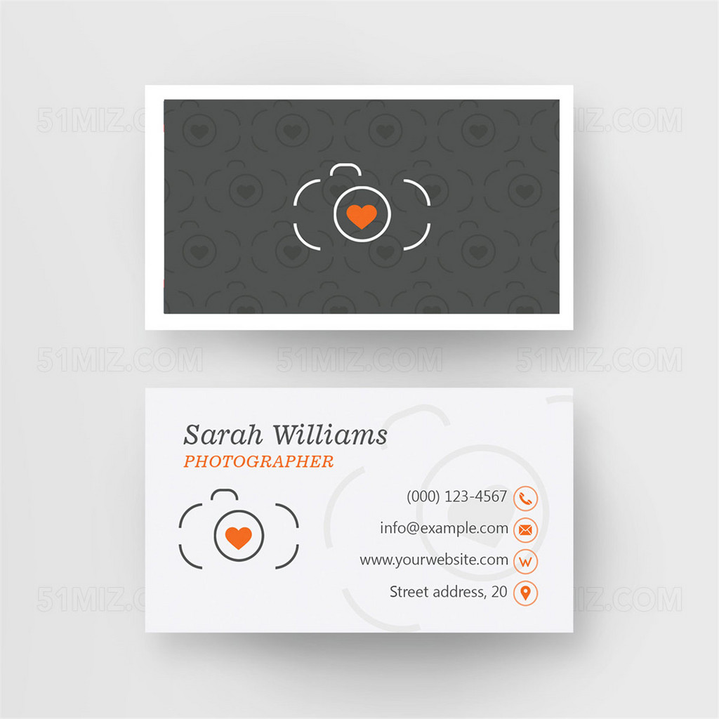 现代时尚摄影师名片模板